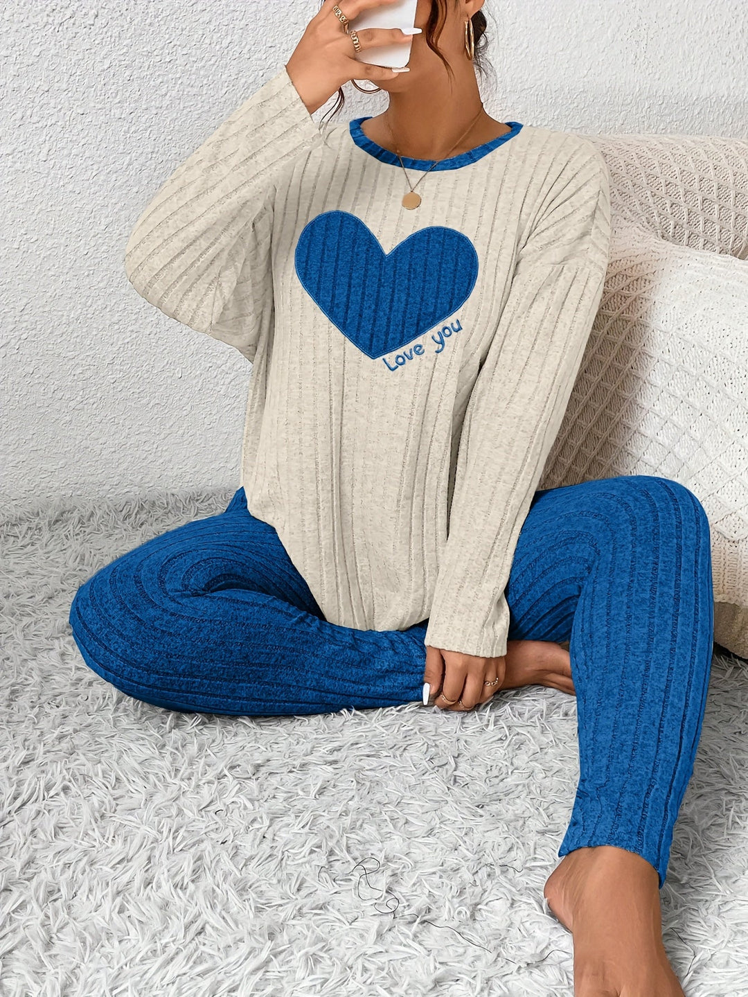 Alana | Women's Long Sleeve Ribbed Two-Piece Outfit