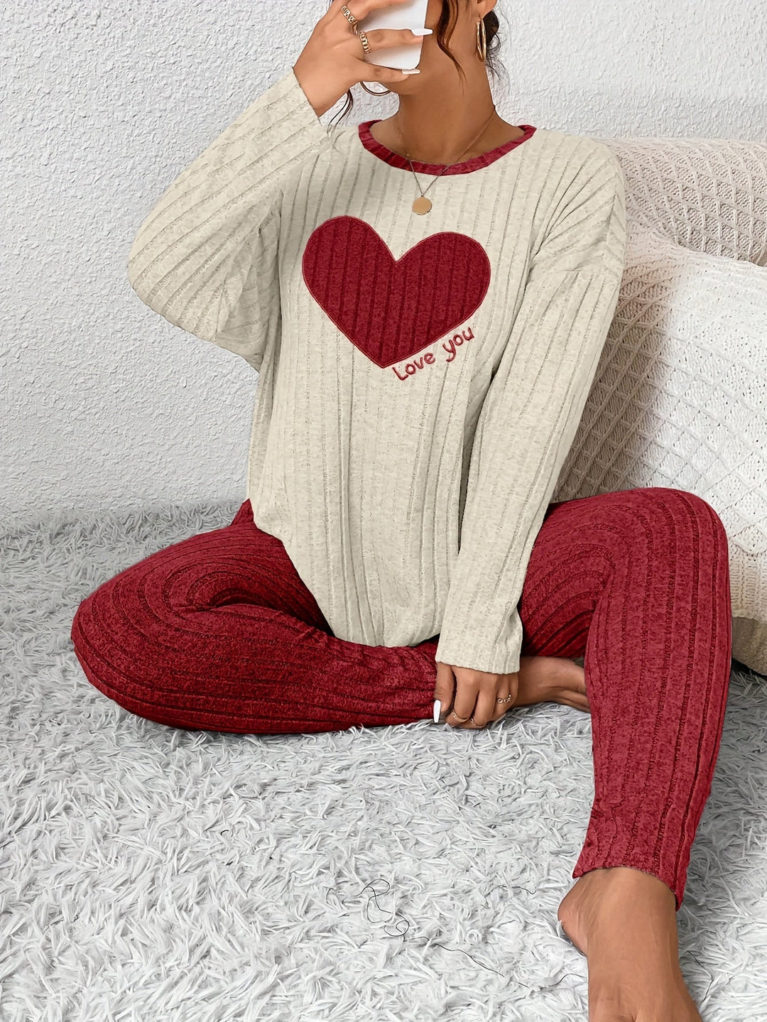 Alana | Women's Long Sleeve Ribbed Two-Piece Outfit