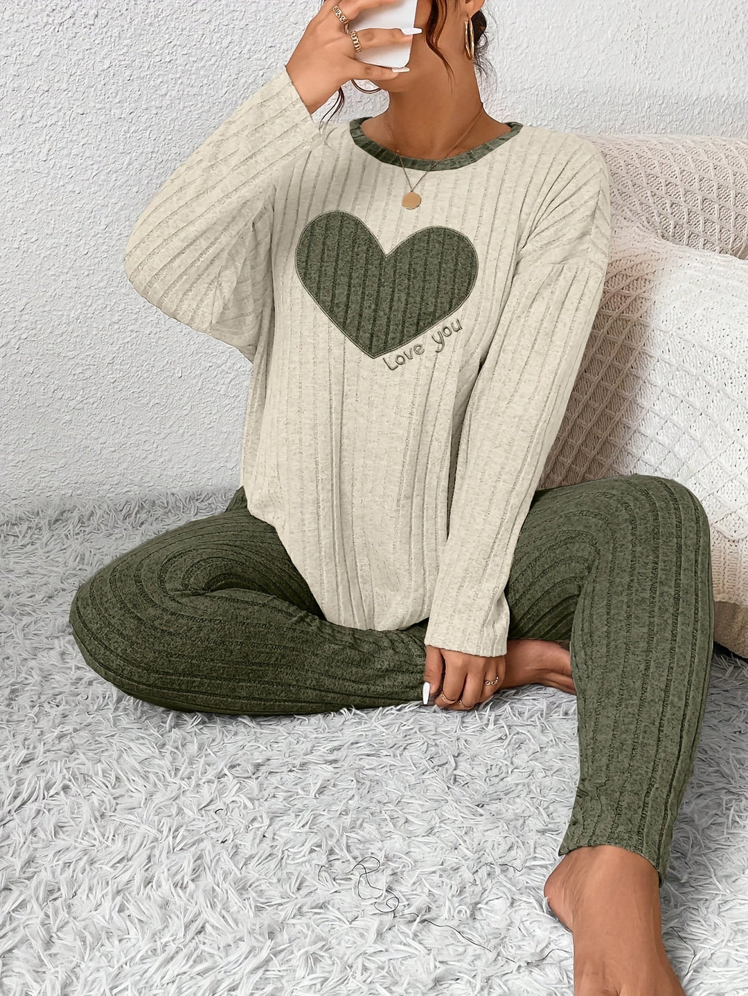 Alana | Women's Long Sleeve Ribbed Two-Piece Outfit