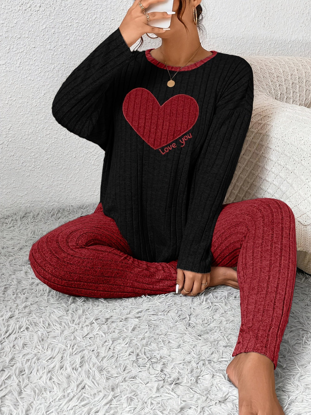 Alana | Women's Long Sleeve Ribbed Two-Piece Outfit