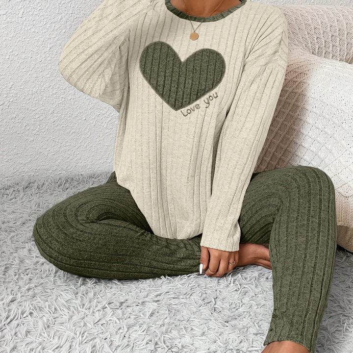 Alana | Women's Long Sleeve Ribbed Two-Piece Outfit
