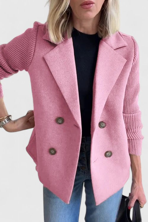 Women's Double-Breasted Contrast Blazer
