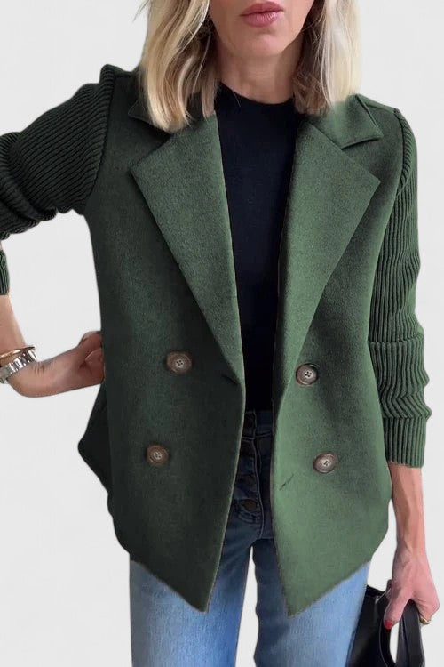 Women's Double-Breasted Contrast Blazer