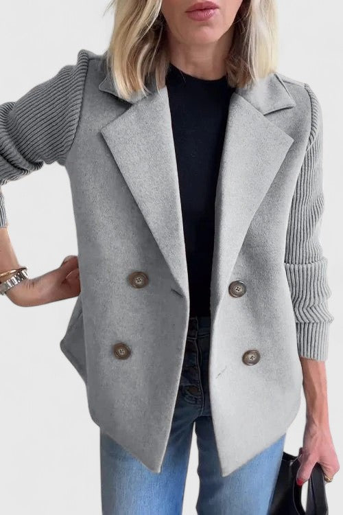 Women's Double-Breasted Contrast Blazer