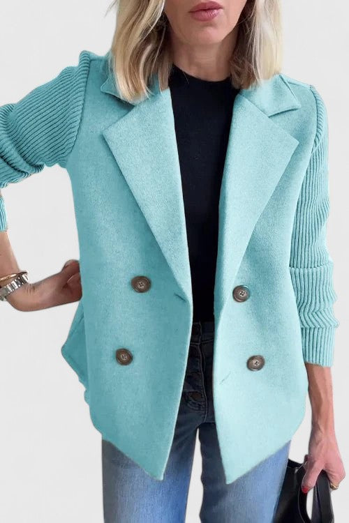 Women's Double-Breasted Contrast Blazer