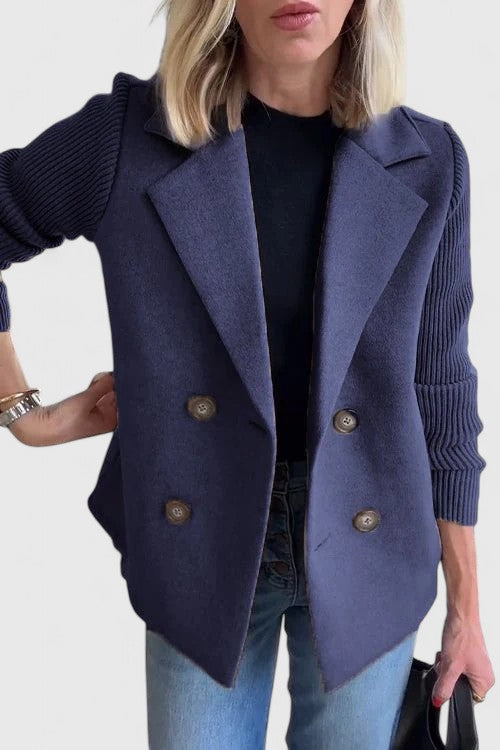 Women's Double-Breasted Contrast Blazer