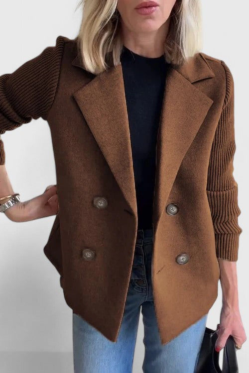Women's Double-Breasted Contrast Blazer