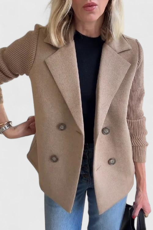 Women's Double-Breasted Contrast Blazer