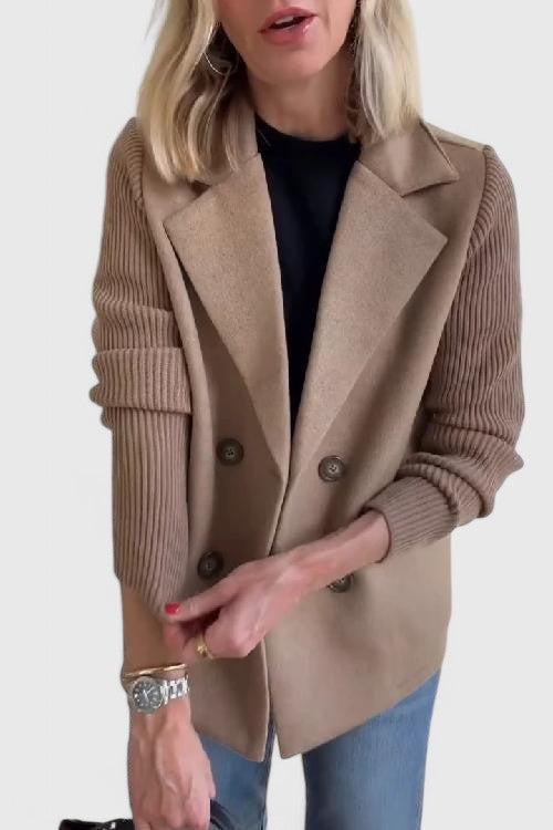 Women's Double-Breasted Contrast Blazer