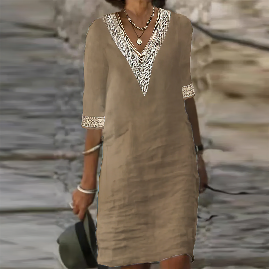 Angela | Women's V-Neck A-Line Casual Mini Dress