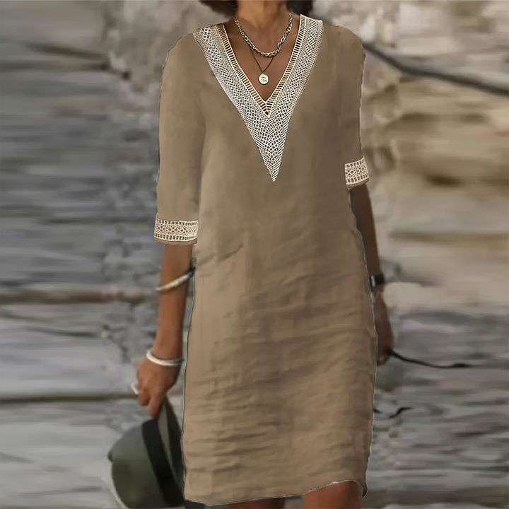 Angela | Women's V-Neck A-Line Casual Mini Dress