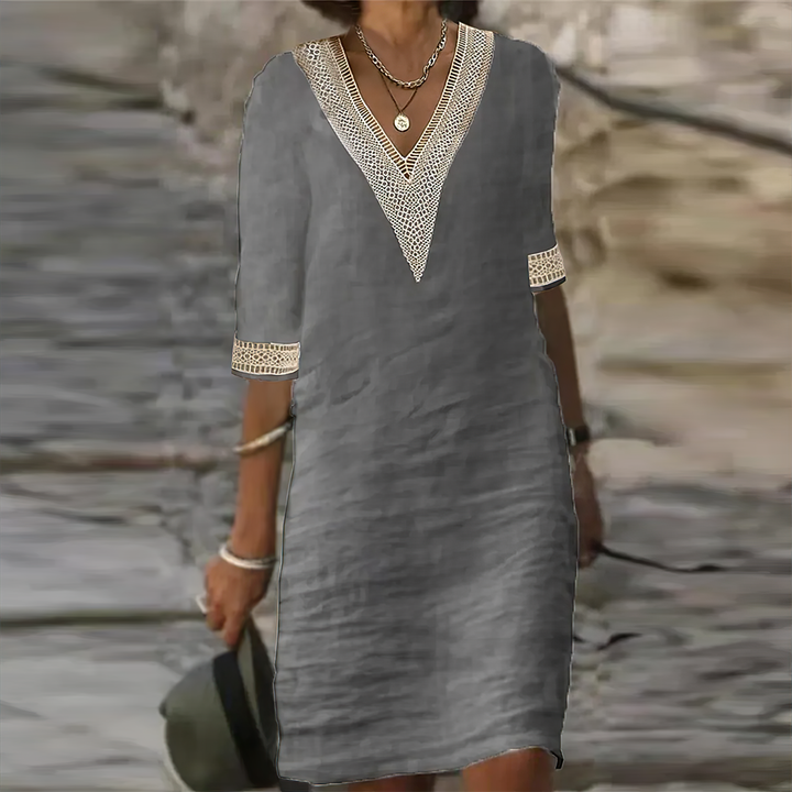 Angela | Women's V-Neck A-Line Casual Mini Dress
