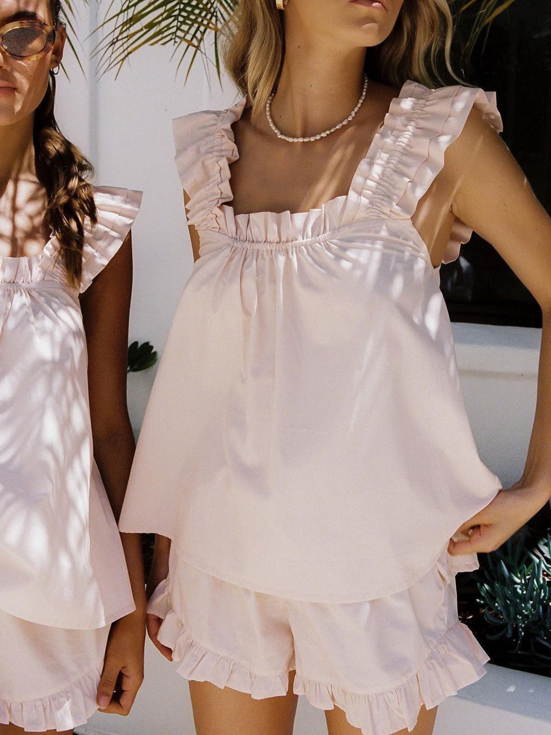 Angie | Women's Ruffle Top and Shorts Outfit