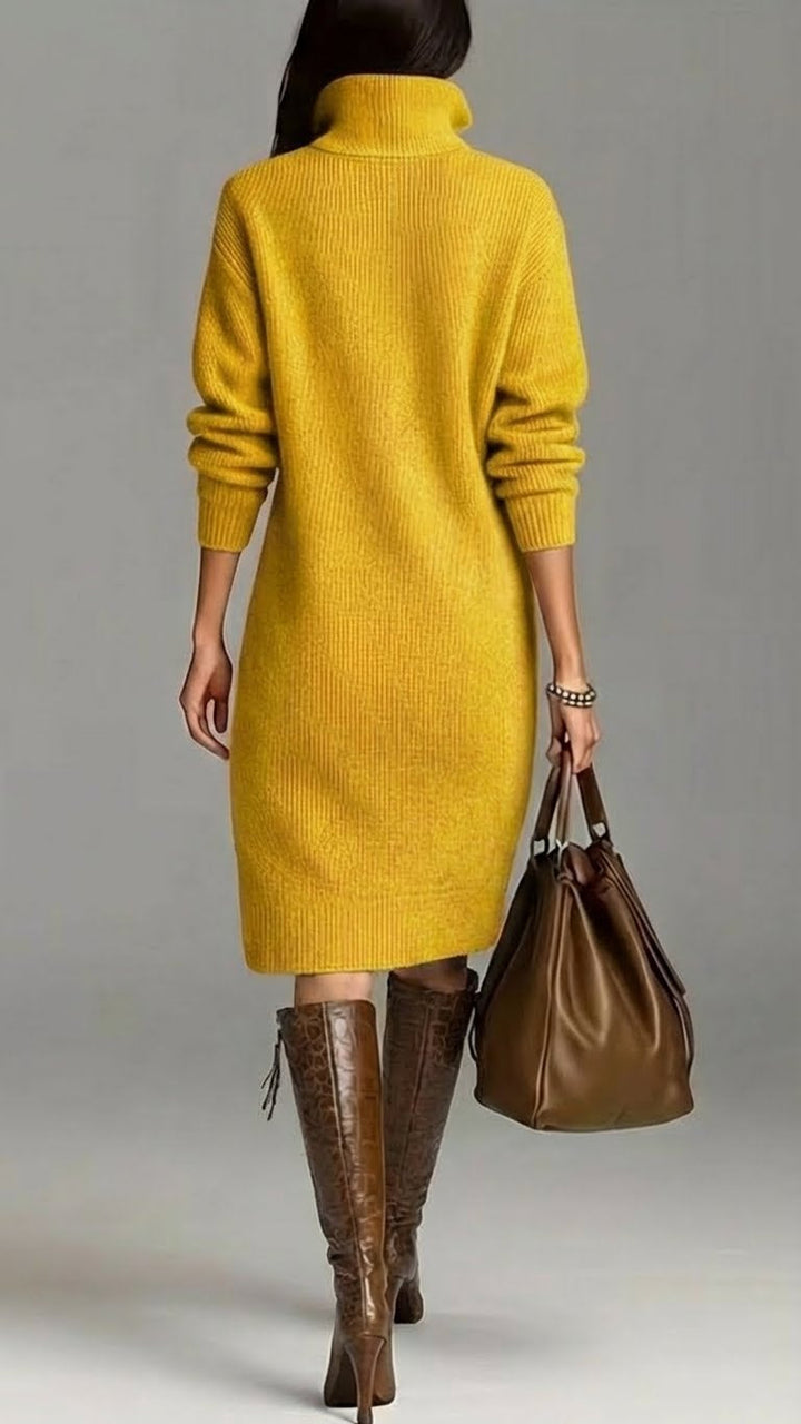 Anne | Women's High Neck Midi Sweater Dress