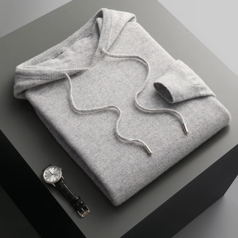 Herrhoodie i varm fleece och bomull för vardagsbruk på vintern