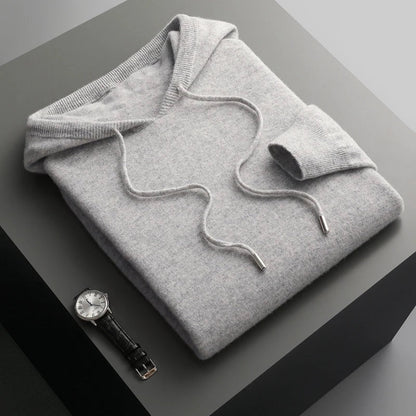 Herrhoodie i varm fleece och bomull för vardagsbruk på vintern