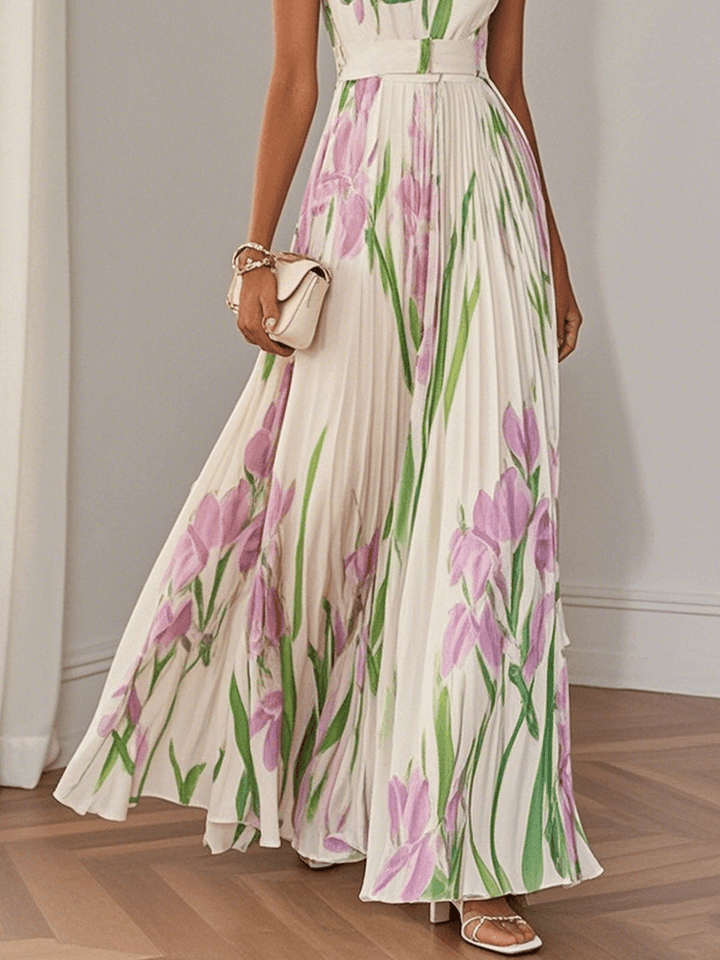 Ariana | Women's Sleeveless Pleated Maxi Dress