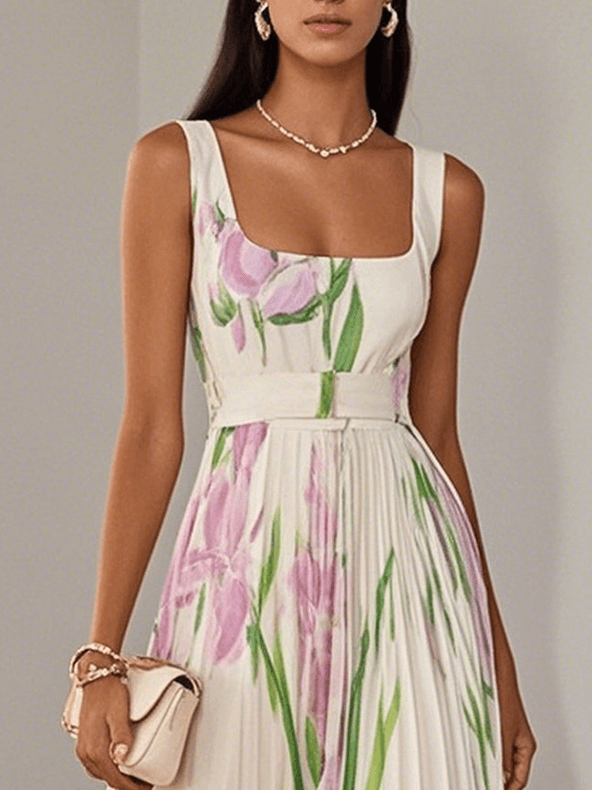 Ariana | Women's Sleeveless Pleated Maxi Dress