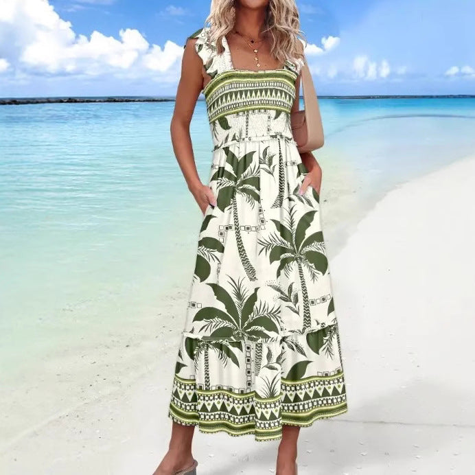 Ariana | Women's Sleeveless Midi Dress with Print