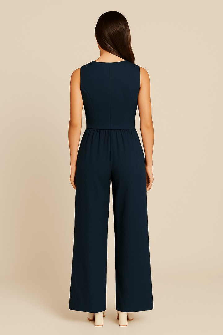 Yveline | Women's Linen Vest and Wide-Leg Trousers Outfit