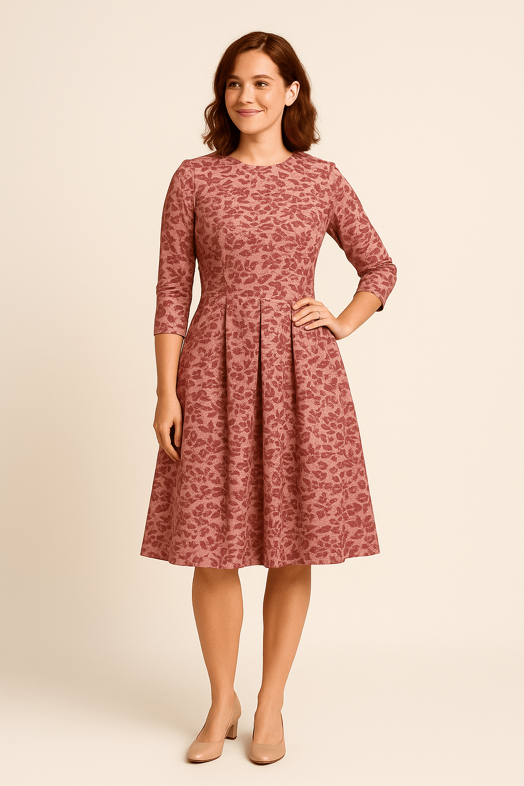 Havienne | Women's Floral A-Line Knee-Length Dress