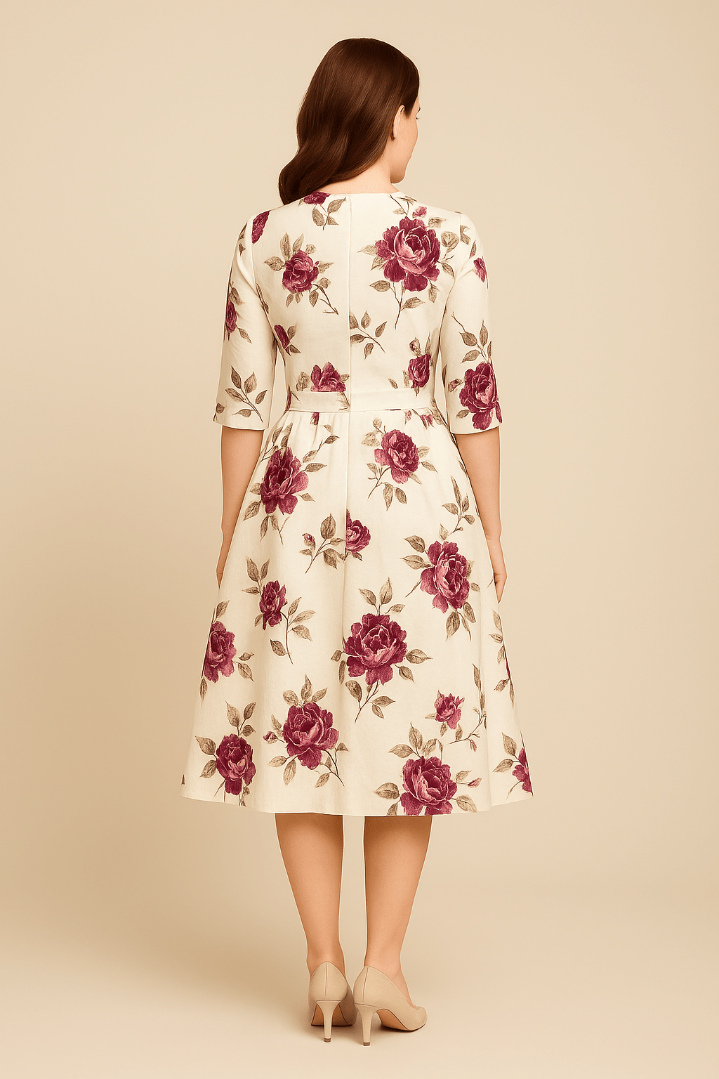 Havienne | Women's Floral A-Line Knee-Length Dress