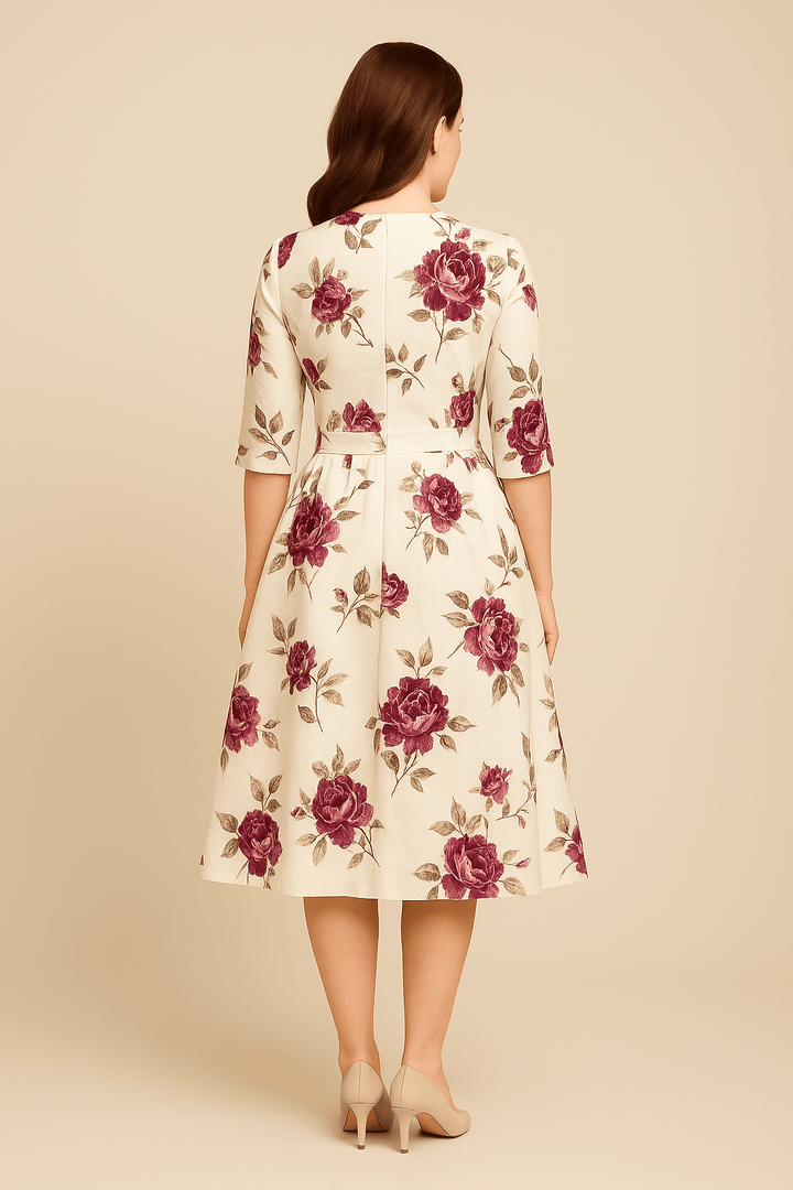 Havienne | Women's Floral A-Line Knee-Length Dress