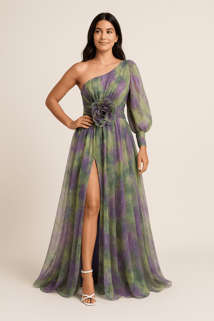 Galiana | Women's One-Shoulder A-Line Evening Dress