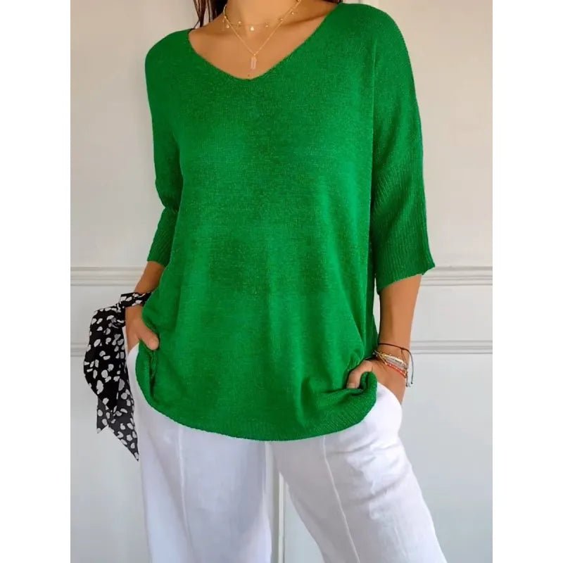 Ashley | Women's Oversized Knit V-Neck Sweater