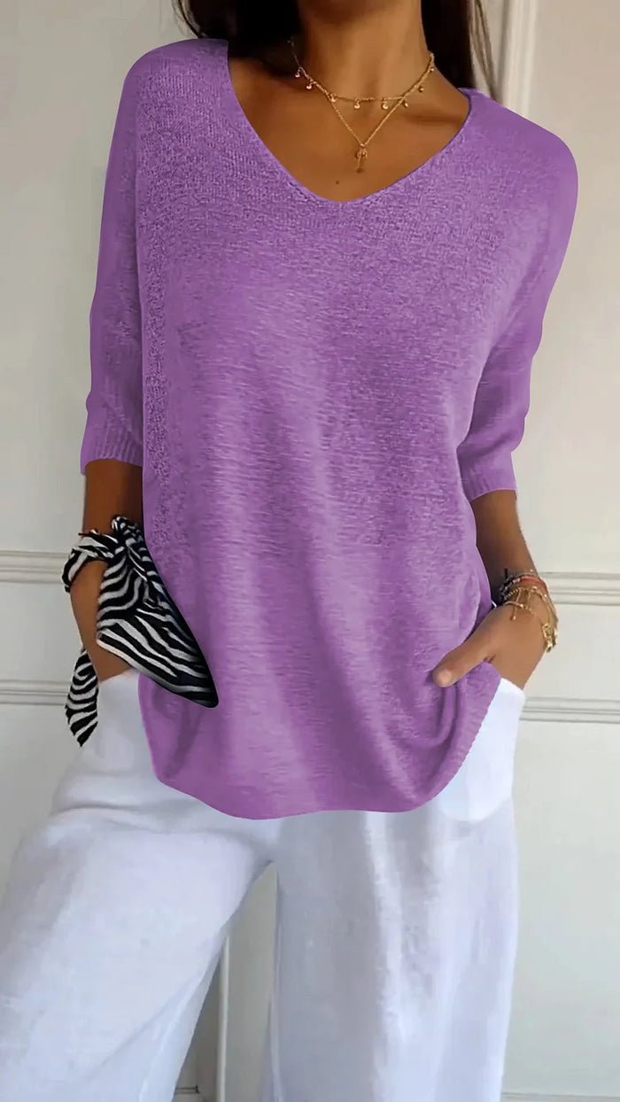 Ashley | Women's Oversized Knit V-Neck Sweater