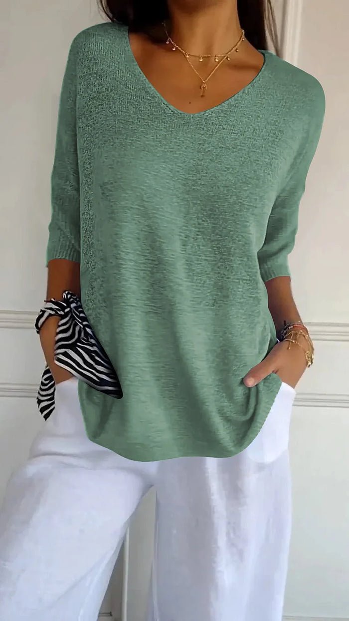 Ashley | Women's Oversized Knit V-Neck Sweater