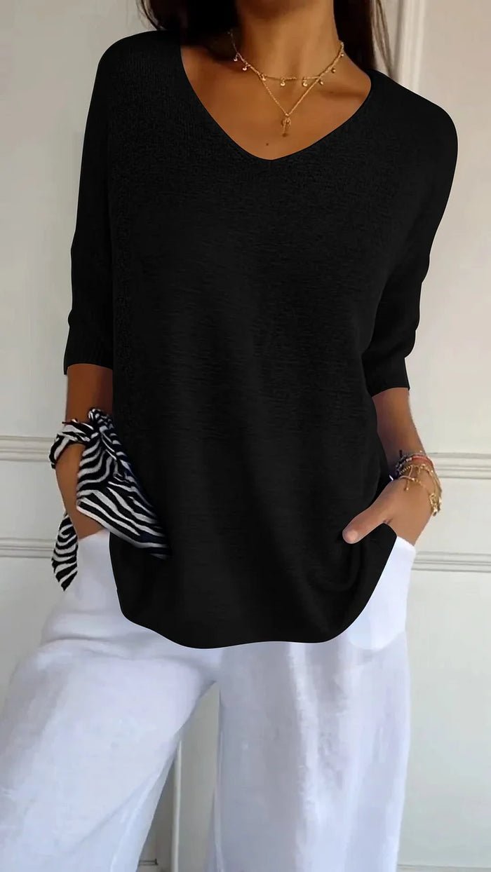 Ashley | Women's Oversized Knit V-Neck Sweater