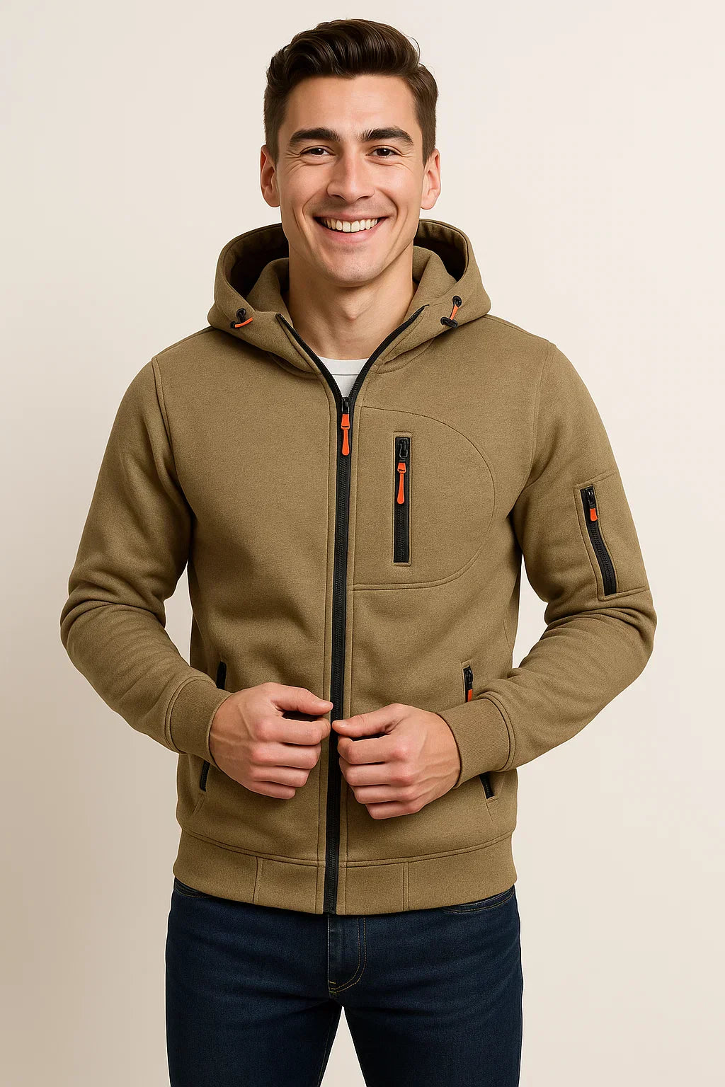 Men's Multi-Pocket Zip Hoodie