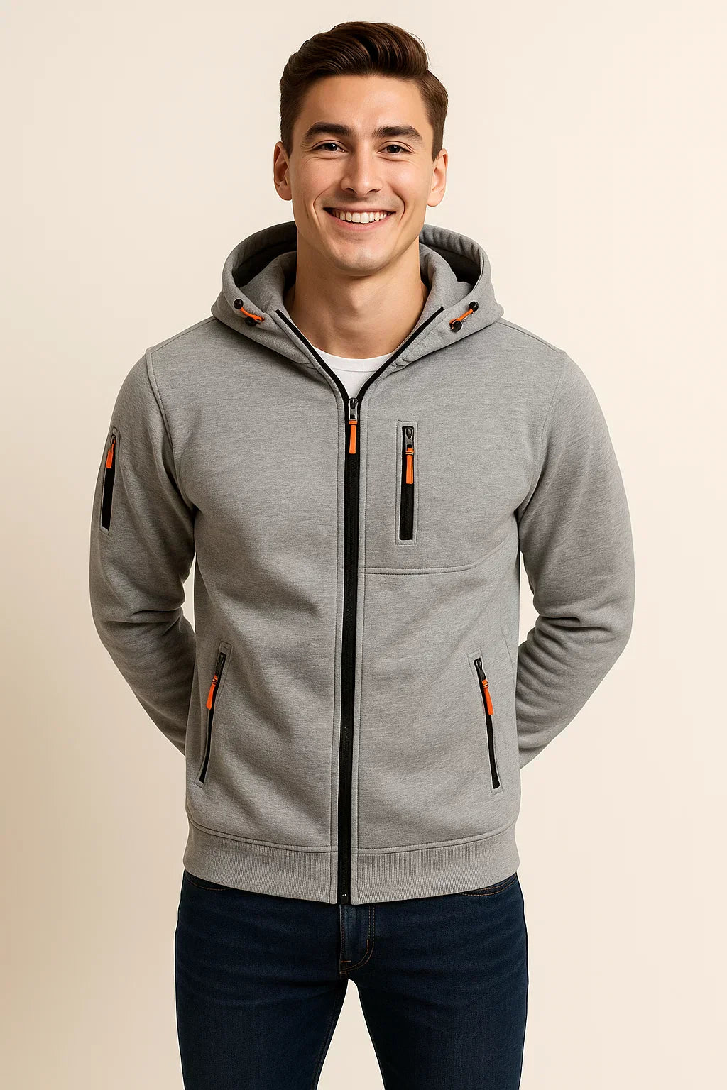 Men's Multi-Pocket Zip Hoodie
