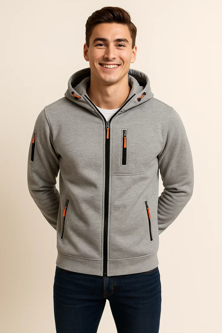 Men's Multi-Pocket Zip Hoodie