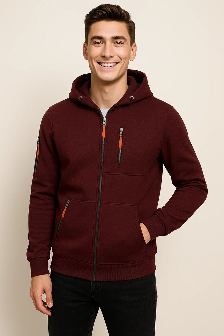 Men's Multi-Pocket Zip Hoodie