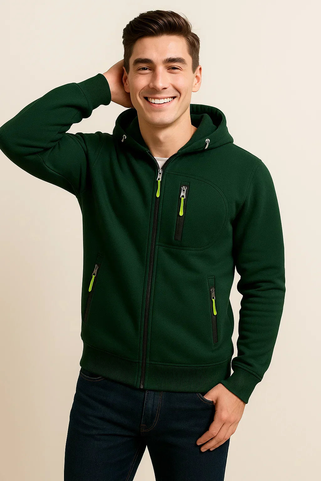 Men's Multi-Pocket Zip Hoodie