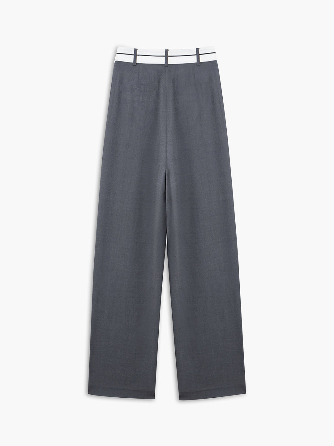 Women's Asymmetrical Wide Leg Dress Pants with Contrast Waistband