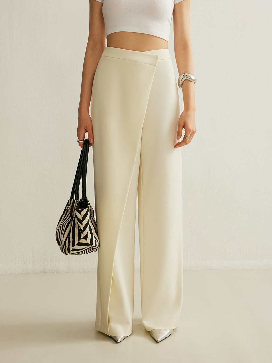 Women's Asymmetrical Cross Wrap High-Waist Skirt