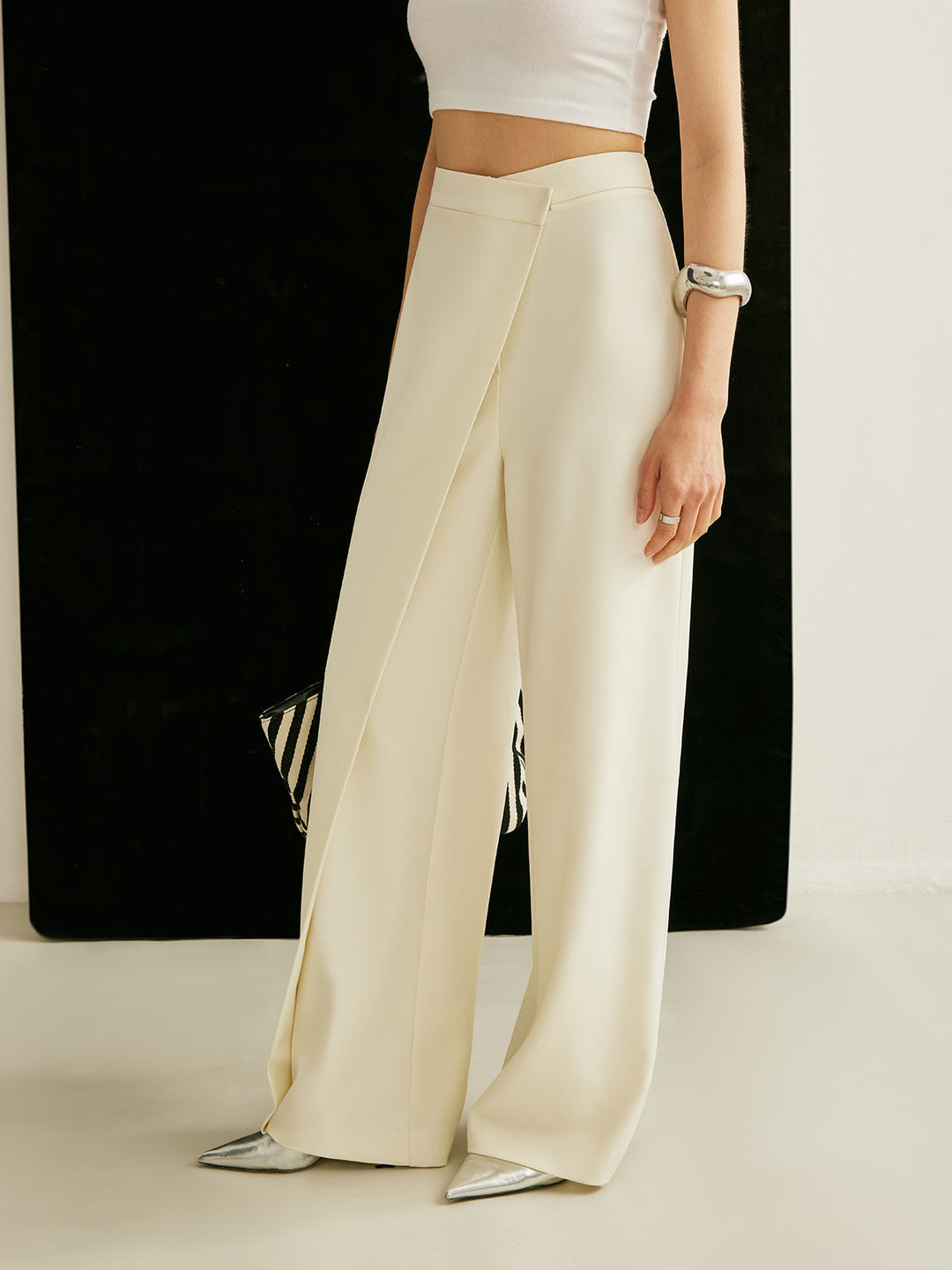 Women's Asymmetrical Cross Wrap High-Waist Skirt