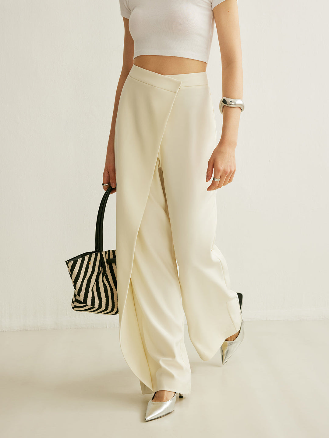 Women's Asymmetrical Cross Wrap High-Waist Skirt
