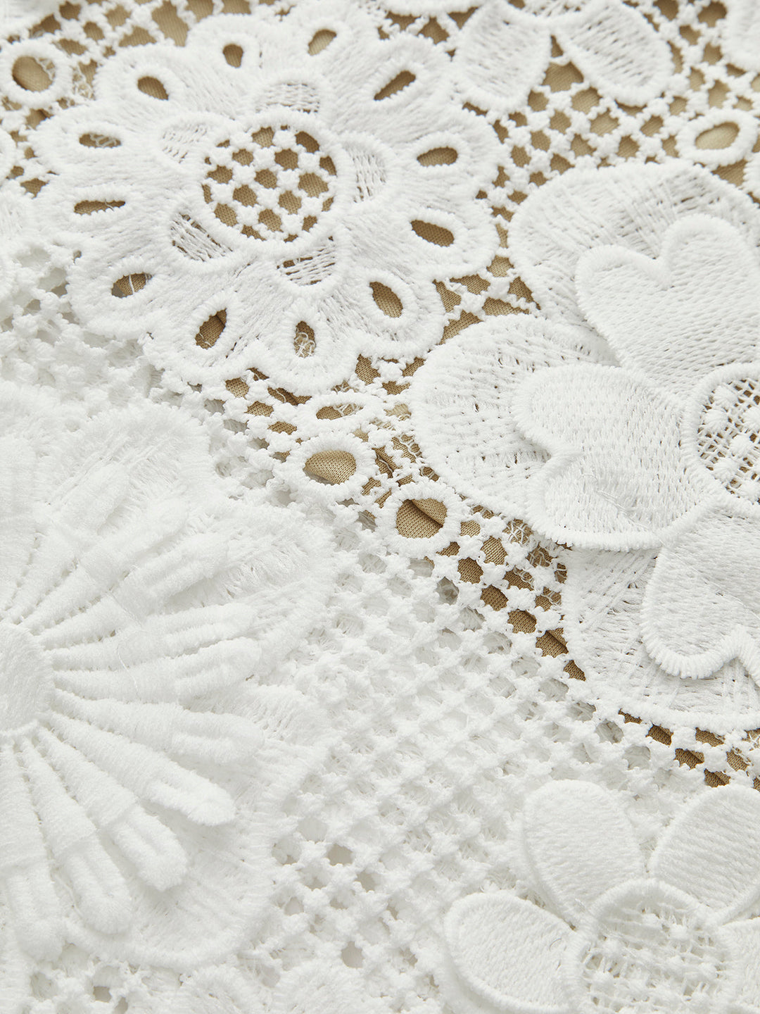 Women's Asymmetrical Floral Lace Top and Skirt Set