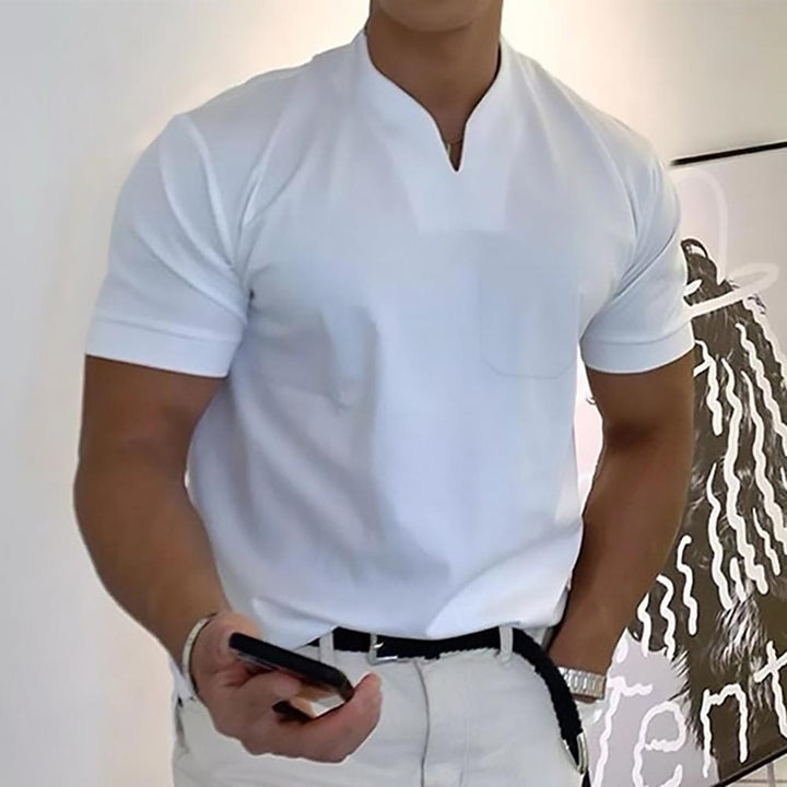 Liam | Men's Elegant Casual Short Sleeve V-neck T-shirt for Comfort and Style