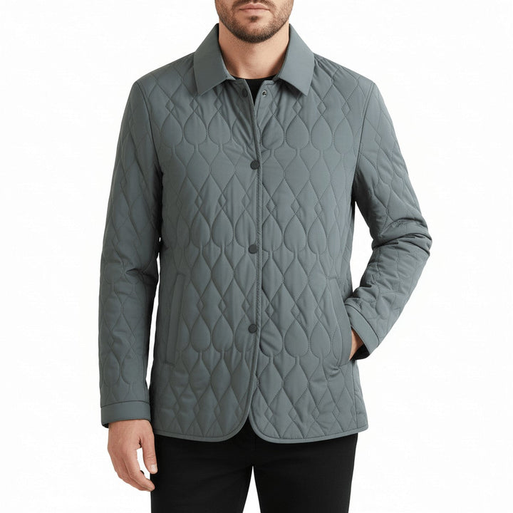 Men's Lightweight Diamond Quilted Jacket with Front Pockets