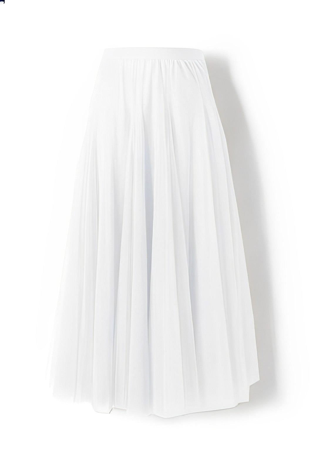 Women's Pleated Midi Skirt in Mesh Fabric
