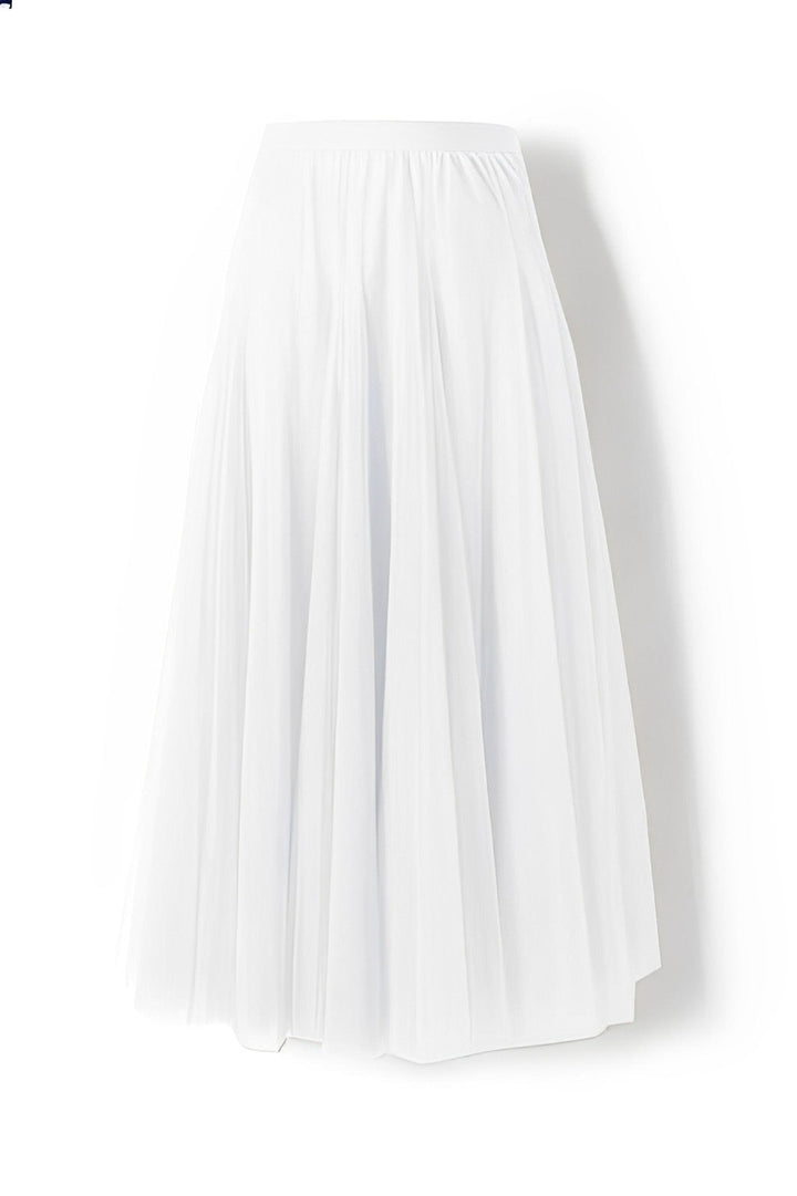 Women's Pleated Midi Skirt in Mesh Fabric