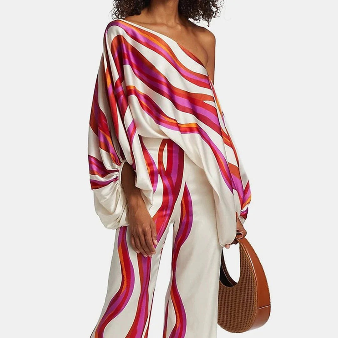 Bernice | Women's Off-the-Shoulder Two-Piece Pant Set