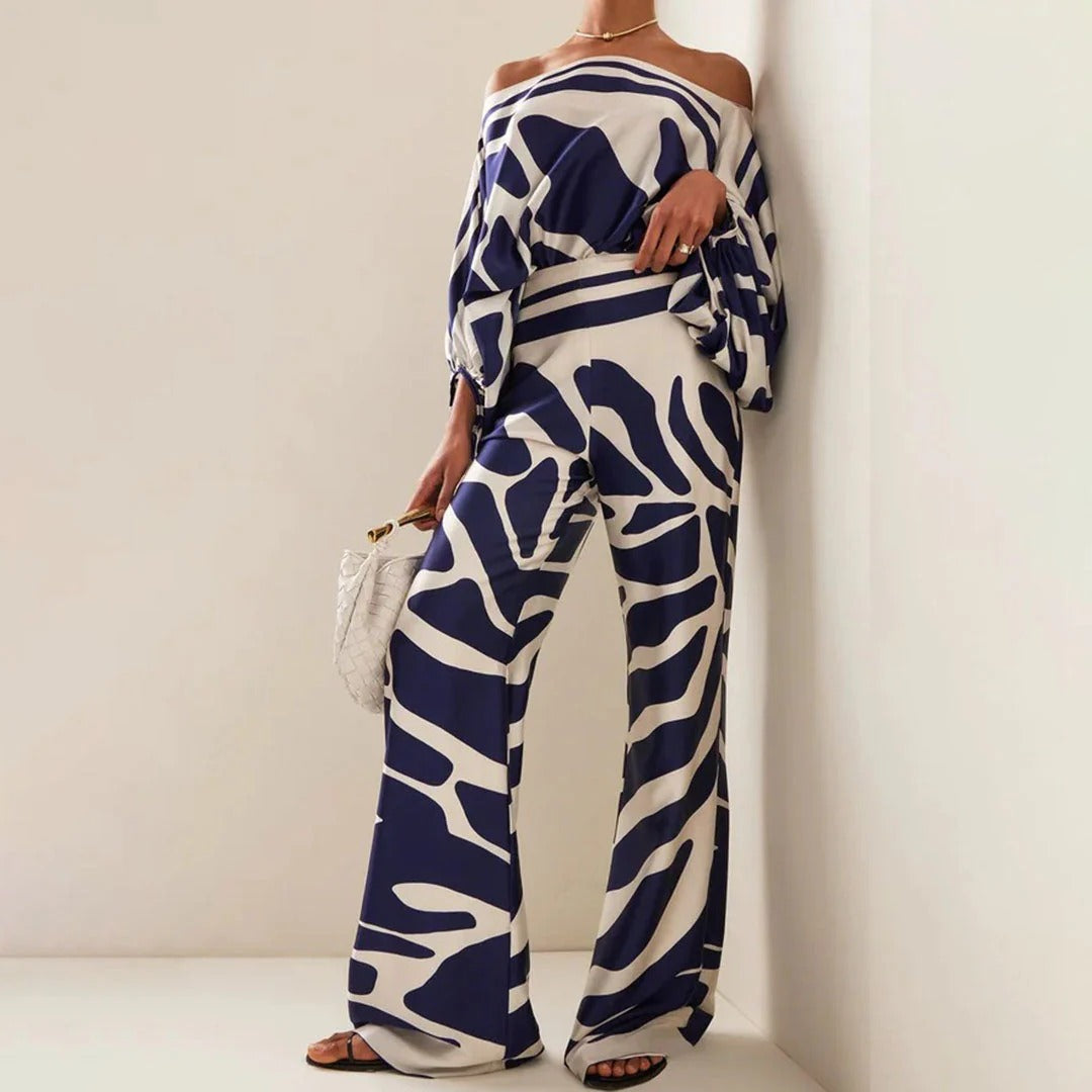 Bernice | Women's Off-the-Shoulder Two-Piece Pant Set
