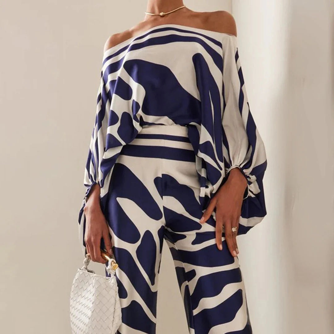 Bernice | Women's Off-the-Shoulder Two-Piece Pant Set
