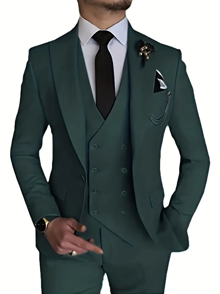 James | Men's Three-Piece Business Blazer, Vest, and Trouser Set